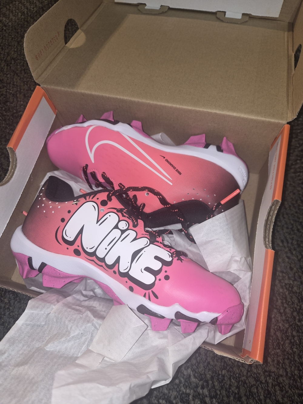 Nike Kids Pink Graphic Softball Cleats